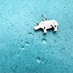Tiffany & Co. save the wild mini Rhino Pendant/charm sterling silver
